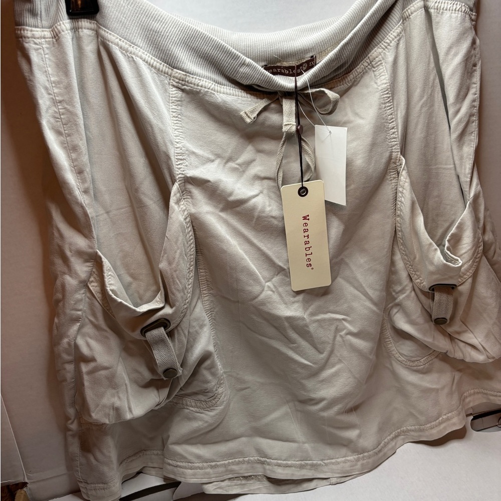 Wearables Skirt Women’s Size 1X color Tan Shirred Art Wear Stretch NWT